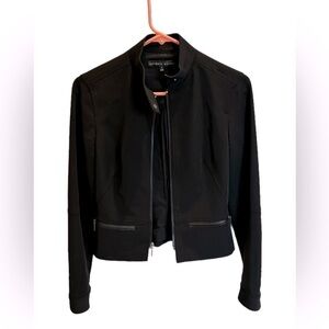 ANTONIO MELANI Black Cropped Zip-Front Blazer Jacket